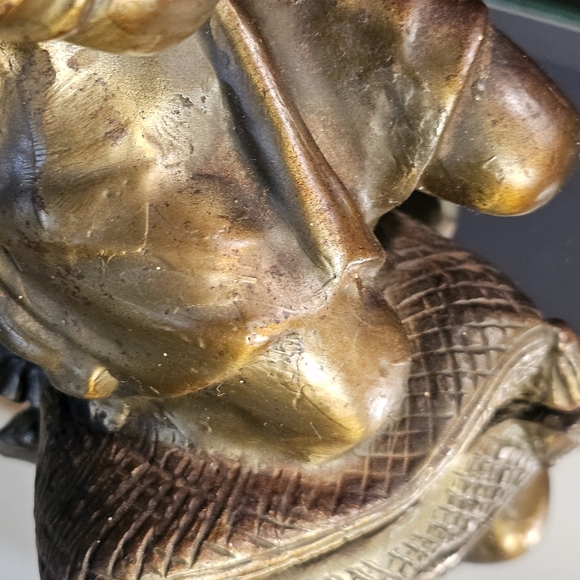 Italian Gilt Bronze Cherub, 1860's Antique Sculpture Very Heavy - Picture 12 of 16